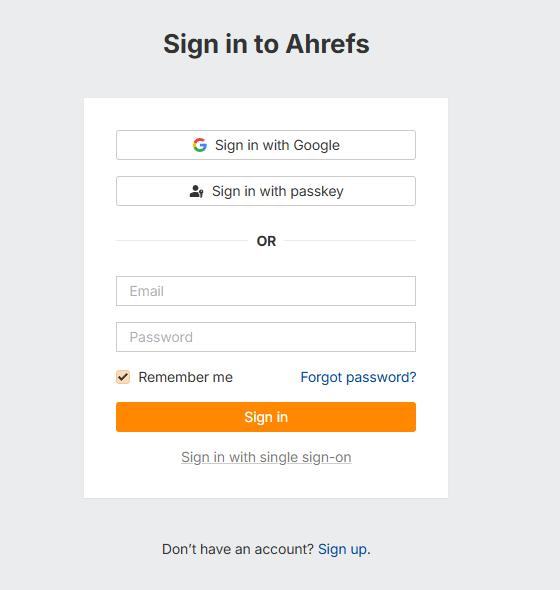 Area de login mobile